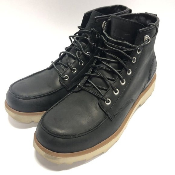 Sorel Men’s Caribou Moc Black Waterproof Boots, Size 11 D - Picture 4 of 8